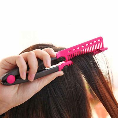 China 1 Piece Girl Girl Hairstyle DIY Straightener Comb Iron Styling Beauty Flat Comb Hairdressing Tool Clip for sale