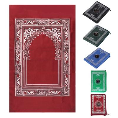 China New Travel Compass Pattern Muslim Prayer Blanket Home Textile For Islam Religious Prayer Or Home Cushion AHL5113 for sale