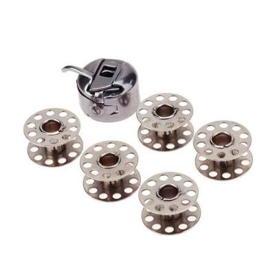 China Retail Bobbin Case + 5pcs Bobbins For Industrial Sewing Machines Household Sewing Accessories Sewing Tools for sale