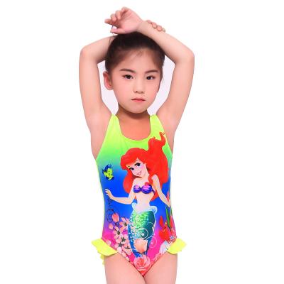 China 2021 Girls One Piece Swimsuit Children Swimwear Unicorn Pattern Breathable Back Wholesale Zipper Sleeve Shorts Surf Suit for sale