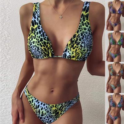 China New arrival antibacterial bikini on sale leopard pattern design women's swimwear designer women's sexy removable bikinis for sale