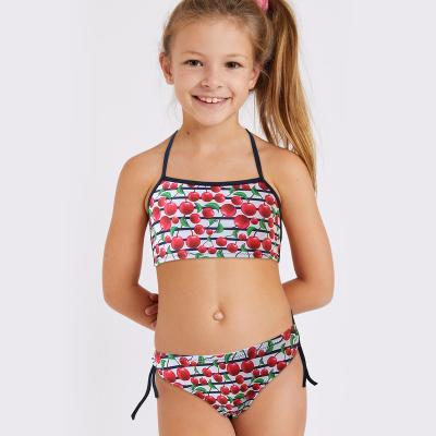 China 2021 Customs Printed Baby Bikini Ace Breathable Halter Up Two Piece Bikini Girl Cute Kids Bikini for sale