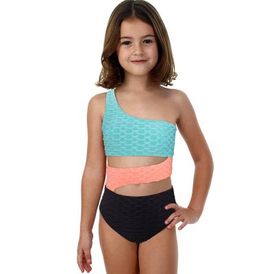 China New Arrival Kids Swimsuit Breathable Snake Shape Design Removable Protective Kids Swimwear One Shoulder Girl Bathing Suit for sale