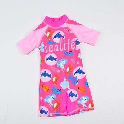 China 2021 New Girls Surfsuit Breathable Cartoon Printed Fashion One-piece Cute Swimsuit for sale