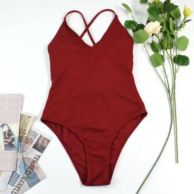 China High Quality Breathable High Waist Sexy Swimwear Halter Lace Solid Swimwear for sale