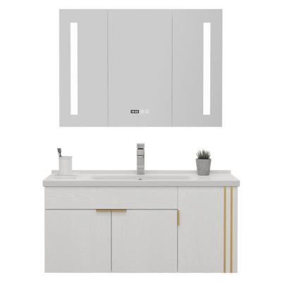 China Custom Water Proof Factory Modern Bathroom Furniture Sets High Quality Bathroom Vanity Mirror Supplier Solid Wood Bathroom Cabinet for sale