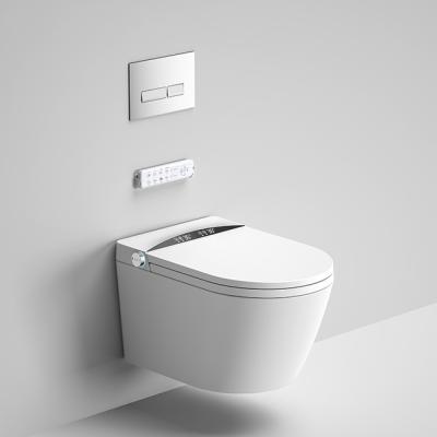 China 2022 Auto Operation Toilet Cubicle Modern Smart Hanging Bathroom Wall Hung WC Smart Toilet With Bidet Remote Control Function for sale