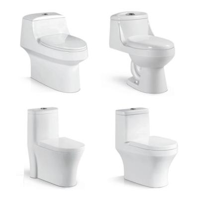 China American Bathroom Wc Flush Mount Double-Flow Manufacturer Siphonic One-Piece Toilet Chinese Ceramic Toilet Oval Commode Toilet for sale