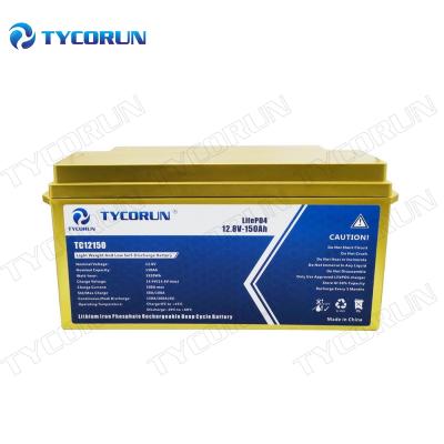 China Tycorun 12.8v 150ah lifepo4 battery deep cycle lithium batteries rechargeable lithium ion battery pack for storage solar golf cart for sale