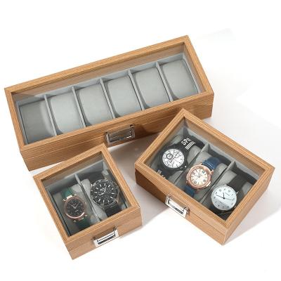 China Jewelry Store OEM Good Quality Custom Wooden Watch Box With 2\3\6\10 Slots For Gift Watch Storage Case for sale