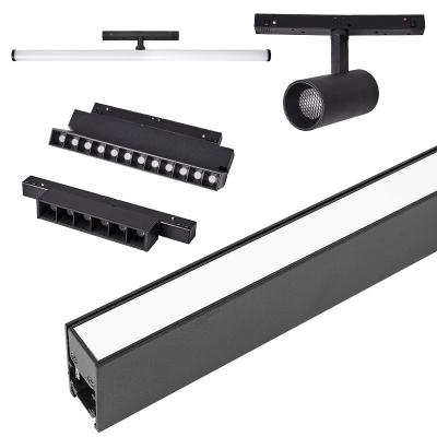 China 360 Degree Adjustable Modern Design Embedded Magnetic LED Track Light Outdoor Mounted Linear Spot Lights 48V LED Magnet Track Lighting for sale