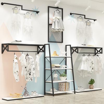 China Retail Clothing Store Black Clothing Rack Kids Clothing Rack Clothes Rack Clothing Display Rack Clothing Store Shelf Furniture for sale