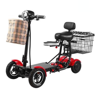 China Aluminum alloy mobility scooter 36V drive tram source e bike four wheel electric folding older tricycle double for sale