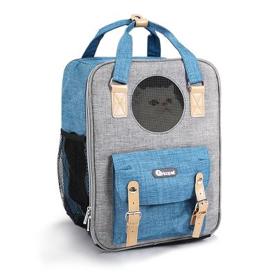 China CARRIERS Large Pet Backpack Suitable For Small Dogs Cats Double Entry Airline Approved Padded Back Support Pet Backpack for sale