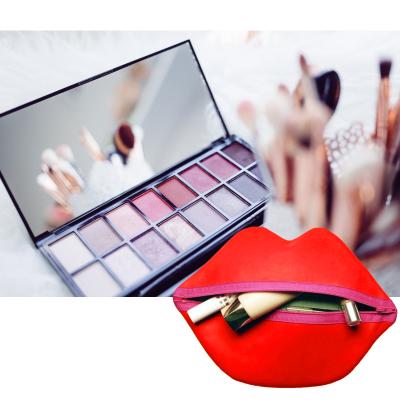 China Lip Shape Cosmetic Bag With Zipper Wholesale Lip Shape Cosmetic Bag With Zipper Cosmetic Toiletry Women Makeup Bag Travel Cosmetic Bag for sale