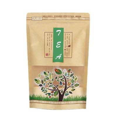 China Recycled Biodegradable Materials Kraft Paper Holder Up Pouch Mylar Packaging Bags With Resealable Zipper For Beef Tea Air Dried Coffee Beans for sale