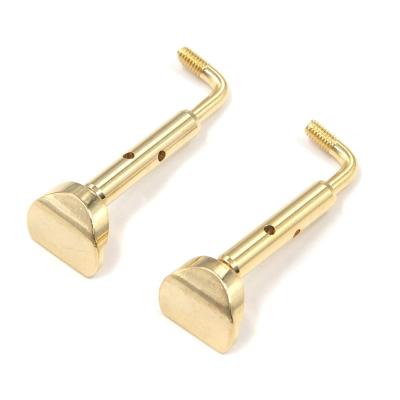 China Practical and Easy to Use Adjustable Size Violin Chinrest Chin Rest Screw 2 Pcs 3/4 4/4 Gold Flange Screw Flange for Violin Accessories Kit Fiddle Parts for sale