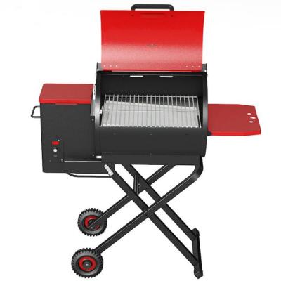 China Easily Assembled Professional Electric Barrel Grill Pellet Tube Traeger Grill BBQ Pellet with Jingle Cart for Backyard for sale