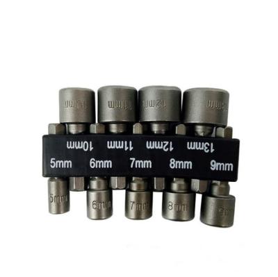 China 9pcs/set 5mm-13mm Smooth Hex Socket Socket Jets Socket Wrench Set Drill Bit Adapter for sale