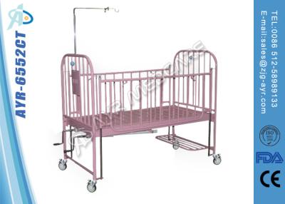 China Pink Movable Manual Pediatric Hospital Bed Two functions With Adjustable Back / Leg for sale