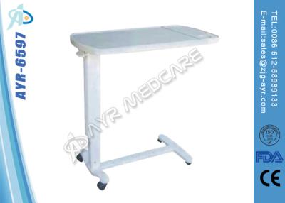 China Height Adjustable Hospital Bed Accessories ABS Over The Bed Table With Wheels for sale