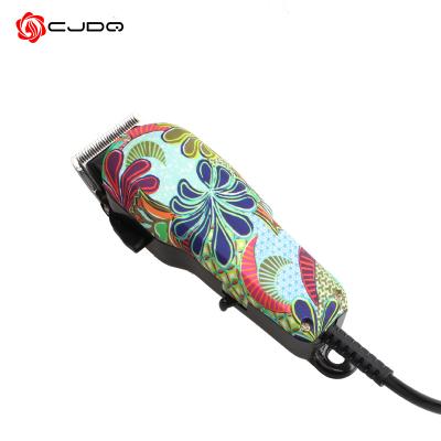 China Outdoor Electric Hair Clipper Barber Shaving Cutting Machine Vintage Attached Haircut Cutter Razor Trimmer With Colorful Pattern Case for sale