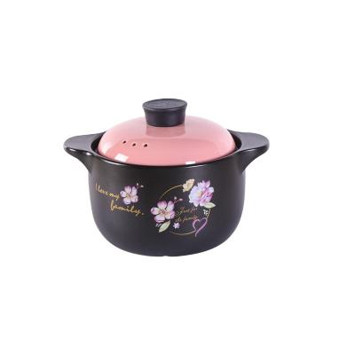 China Kitchen Accessories Interesting Design Kitchen Accessories Casserole Double Ears High Temperature Ceramic Soup Pot for sale