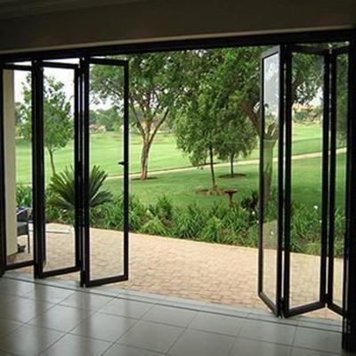 China Modern Office Folding Doors Glass Divides Hotel Metal Folding Doors Canopy Commercial Wholesale Folding Door Prices for sale