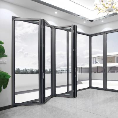 China New Model Folding Door Hardware Exterior Aluminum Folding Door Modern Aluminum Bifold Folding Door Partition for sale