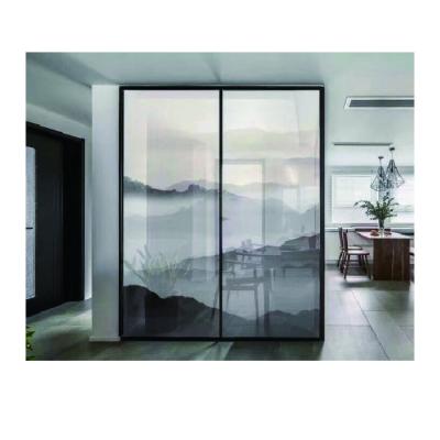 China Topwindow Modern High Quality Thin Frame Door Frame Narrow Edge Aluminum Sliding Sliding Door for sale