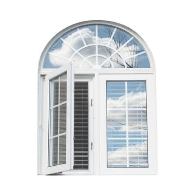 China Lowes Magnetic Tempered Glass 48 x 48 Half Round Arched Aluminum Screen Sound Insulation Windows For Egypt for sale