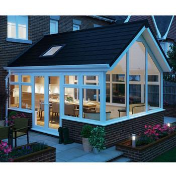 China Customized Modern Conservatory Gable Style Sunroom Conservatory Glass Garden Glass House Cheap Sunroom for sale