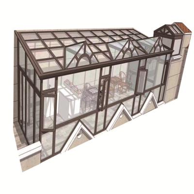 China Energy efficient aluminum glass enclosure sunroom price for house/sunroom/winter garden house for sale