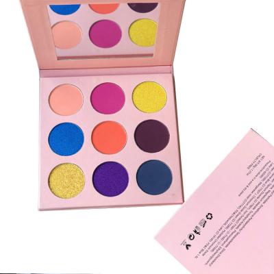 China Waterproof 9 Colors Private Label Eyeshadow Palette Custom Your Individual Makeup Eyeshadow Palette for sale