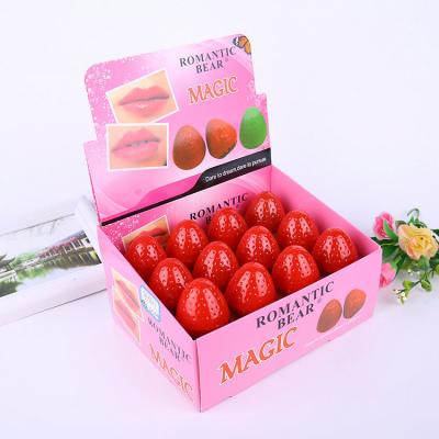 China Moisturizing Organic Strawberry Ball Lip Balm Lipstick Lip To Protect Taste Fruit Beautify Lip Ball Makeup for sale