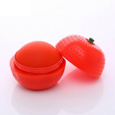 China Moisturizing Private Label Shape Fruit Flavor Cute Orange Ball Shape Lip Balm for sale