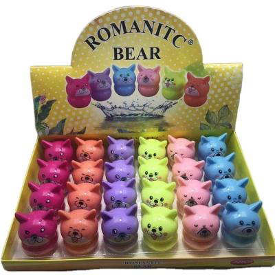 China Cute Pure Fruit Flavor Lipbalm Cartoon Dog Lip Balm Round Ball Plant Baby Lips Moisturizing Natural Moisturizing for sale