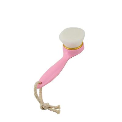 China Other New Style Charcoal Fiber Long Plastic Brush Pink Handle Body Face Deep Cleansing Brush for sale