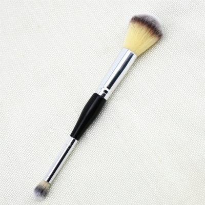 China Angular Blush Portable Dual Head Synthetic Fiber Makeup Brush for sale