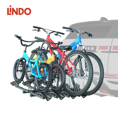 China LINDO 4 Bikes Hitch Regular Bicycle Carrier Foldable Bike Rack For Car Rack for sale