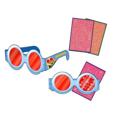 China Glass Film Glass Film 3D Printing Figures Blue Test Card Decoding Glasses Slice Glass Red Glass Film Yellow Green Decoding PET Glass for sale