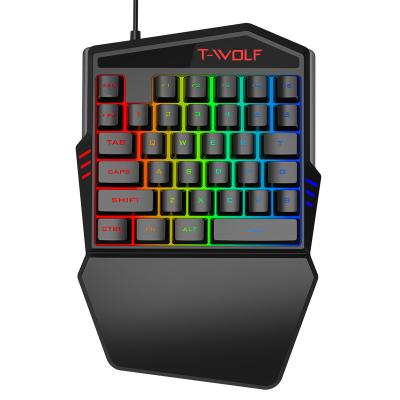 China Hot Selling T19 One-Hand Amazon Computer Keyer Gamer Mobile Phone Mechanical Keyboard Factory for sale