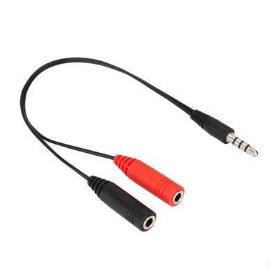 China Mobile Phone Connector 3.5mm Y Cable Splitter 2 Conmponent Female To 1 Cable Adapter 3.5mm Male Jack for sale