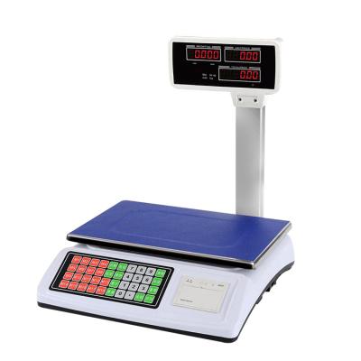 China Market Food / Fruit / Meat Weighing Price Counting Scale Commercial Printing Material Balance Sheet for sale