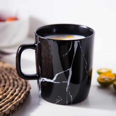 China Viable Design 300ml Coffee Tea Cup Porcelain Ceramic Marble Office Drinking Mugs Cups Ceramic Tableware for sale