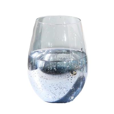 China Talbleware 550ml Egg Shape Glass Starry Mug Creative Transparent Wine Drinking Water Glassware Beer Glass for sale