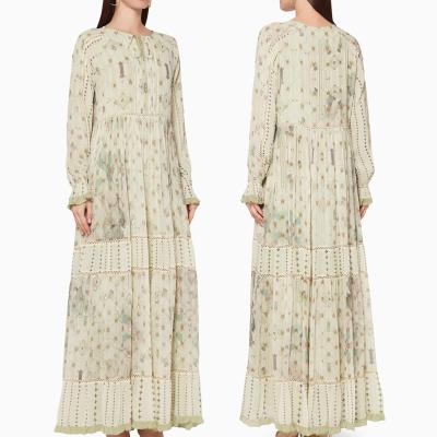 China Breathable OEM Accept Hot Popular Cheap Price Customized Long Dress Women Maxi Long Sleeves Factory China for sale