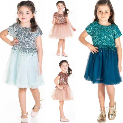 China Anti-static kids clothes wholesale part sequin bridesmaids dress for little girl clothes boutique for sale