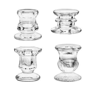 China Luxury Art Crystal Glass Stick Taper Candle Holder Unique Wholesale Wedding Dinner Modern Table Centerpieces for Home Decoration for sale