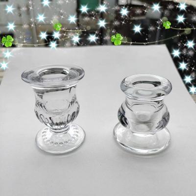 China Art Unique Wholesale Decorative Modern Pillar Candles Scented Glass Cylinder Candle Holder Crystal Glass Vessels Candle Container Incense Holder for sale